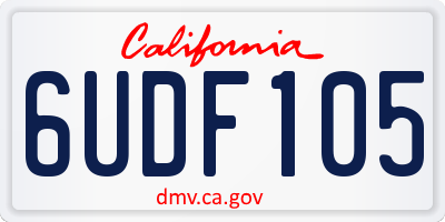 CA license plate 6UDF105