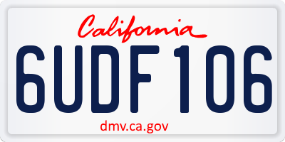 CA license plate 6UDF106