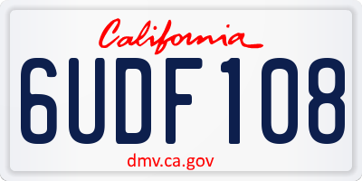 CA license plate 6UDF108