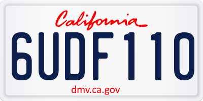 CA license plate 6UDF110