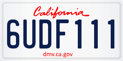 CA license plate 6UDF111