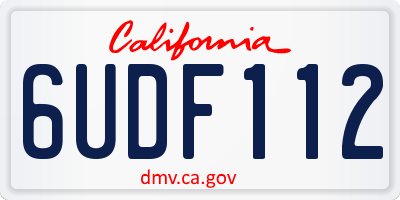 CA license plate 6UDF112