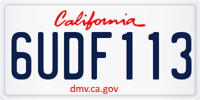 CA license plate 6UDF113