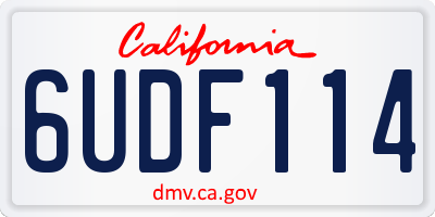 CA license plate 6UDF114