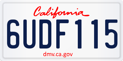 CA license plate 6UDF115
