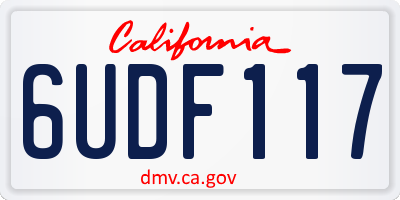 CA license plate 6UDF117