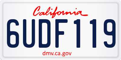CA license plate 6UDF119