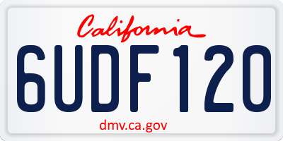 CA license plate 6UDF120