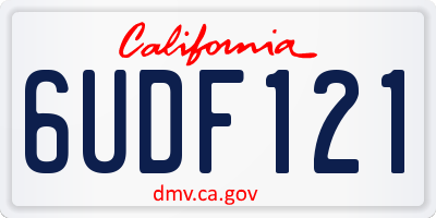 CA license plate 6UDF121