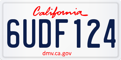 CA license plate 6UDF124