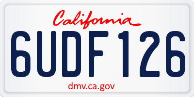 CA license plate 6UDF126