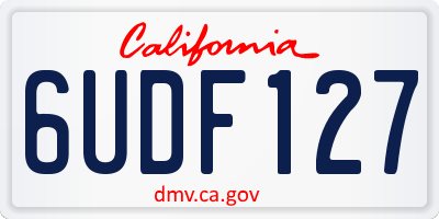 CA license plate 6UDF127