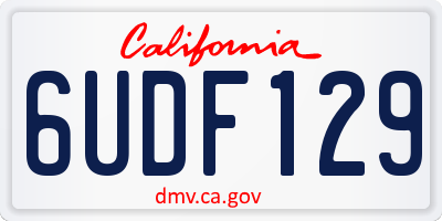 CA license plate 6UDF129