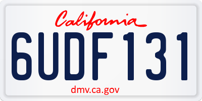 CA license plate 6UDF131