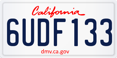 CA license plate 6UDF133