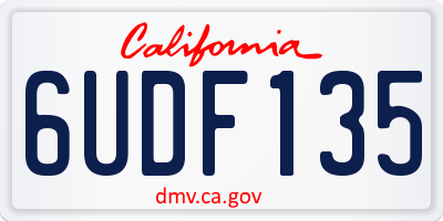 CA license plate 6UDF135