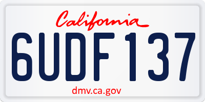 CA license plate 6UDF137