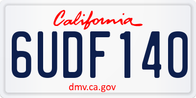 CA license plate 6UDF140