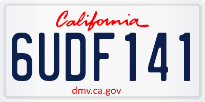 CA license plate 6UDF141