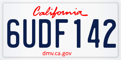 CA license plate 6UDF142