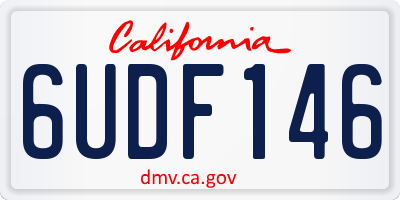 CA license plate 6UDF146