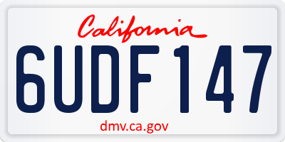 CA license plate 6UDF147