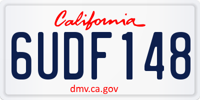 CA license plate 6UDF148