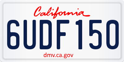 CA license plate 6UDF150