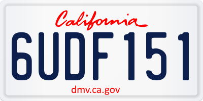 CA license plate 6UDF151