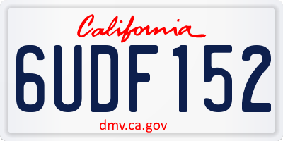 CA license plate 6UDF152