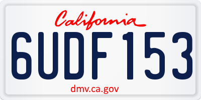 CA license plate 6UDF153