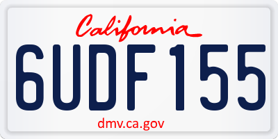 CA license plate 6UDF155