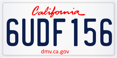 CA license plate 6UDF156