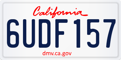 CA license plate 6UDF157