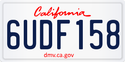 CA license plate 6UDF158
