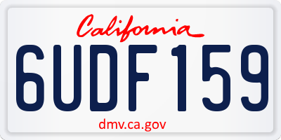 CA license plate 6UDF159