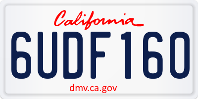 CA license plate 6UDF160