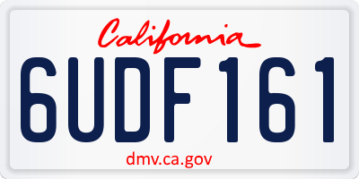 CA license plate 6UDF161