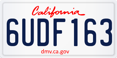 CA license plate 6UDF163