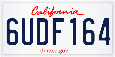CA license plate 6UDF164