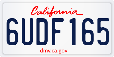 CA license plate 6UDF165