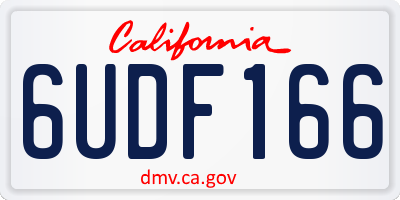 CA license plate 6UDF166