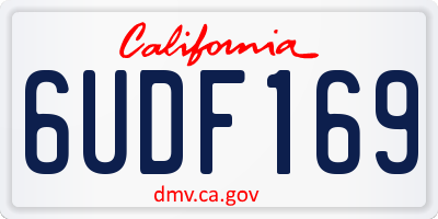 CA license plate 6UDF169