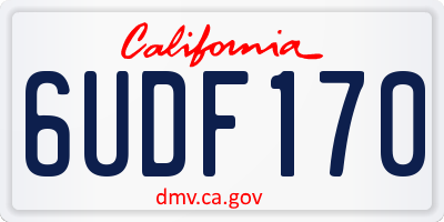 CA license plate 6UDF170