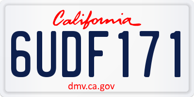CA license plate 6UDF171