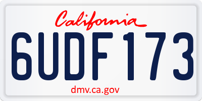 CA license plate 6UDF173