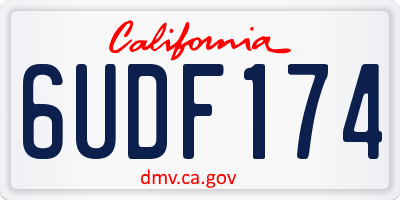 CA license plate 6UDF174