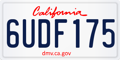 CA license plate 6UDF175
