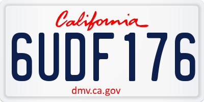 CA license plate 6UDF176