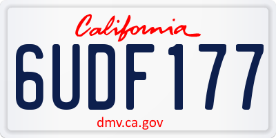 CA license plate 6UDF177